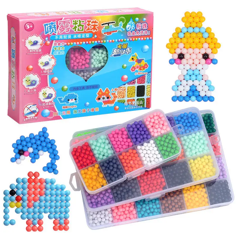 24 Colors Magic Water Beads Unisex Puzzle Pet Toys for Kids 2-7 Years PVA Material Pop Beads Creative Toy