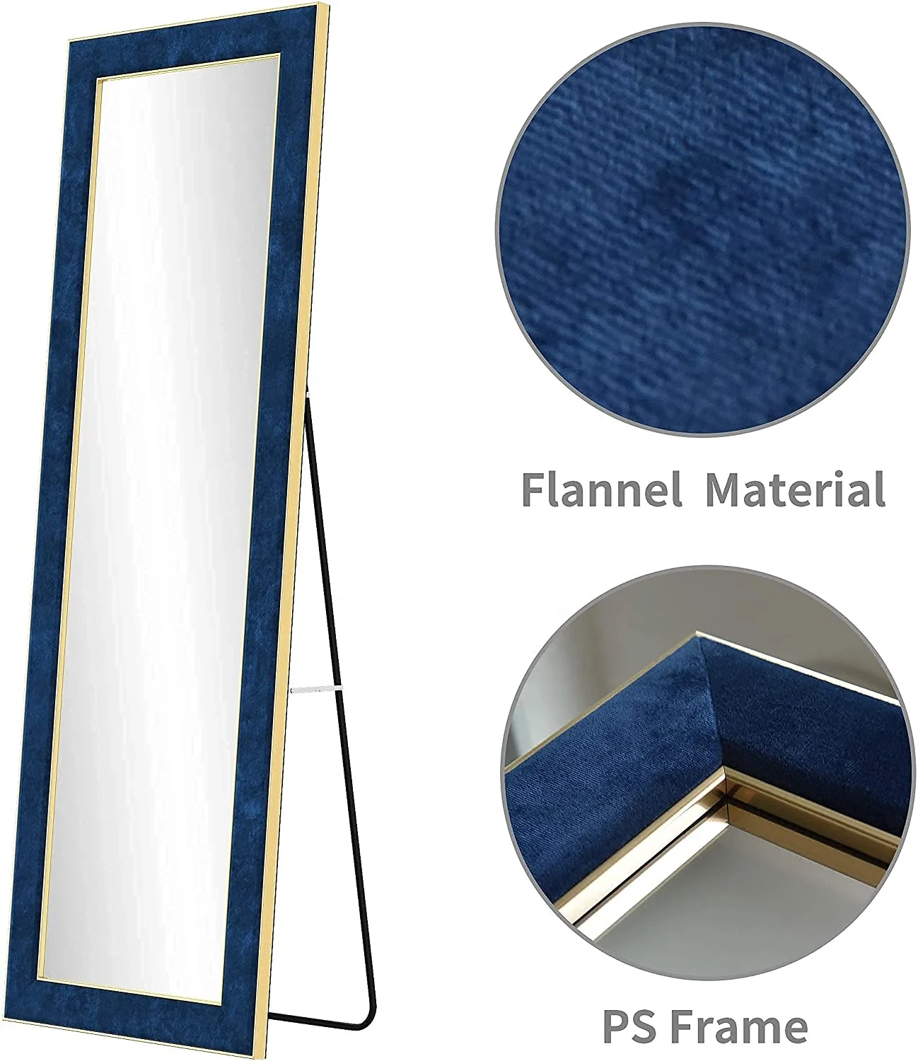 Amazon velvet mirror with stand Full Length Velvet Body Mirror for Home Decorative luxury large Mirror espejos decorativos