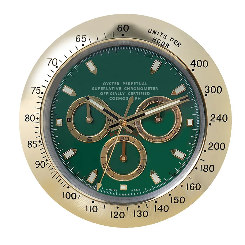 Luxury Metal Wall Clock Watch Shape Wall Clock Quartz Analog Living Room Sweep Silent Movement Single Face Needle (t6139) Quartz