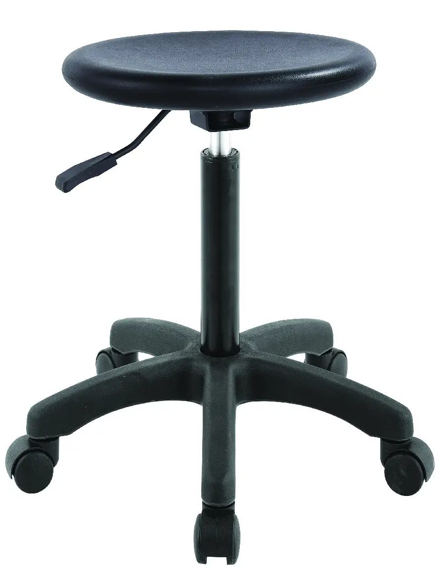 Round Stool With PU Leather,Height Adjustable for Shop,Counter,Office,SPA Salon,Pedicure,Tattoo; Black