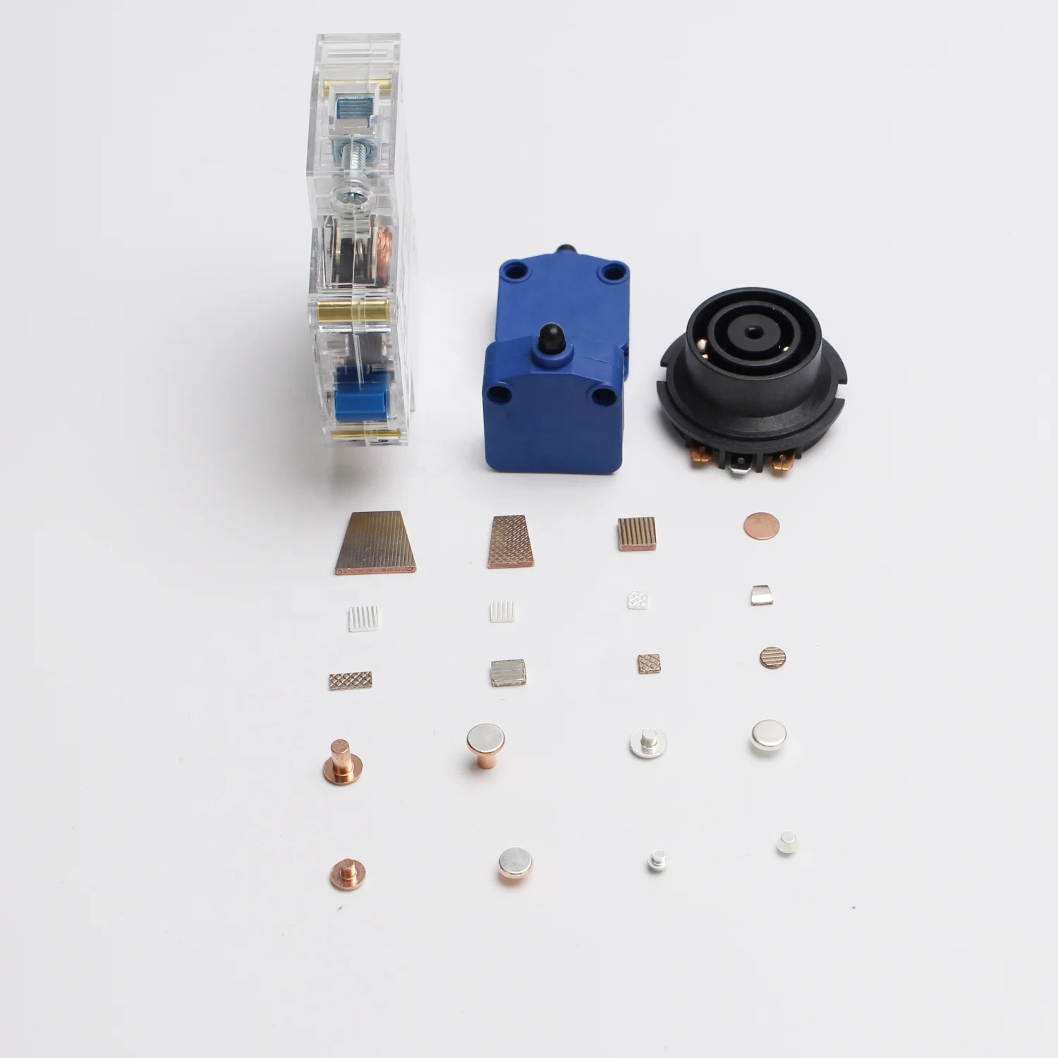 China Factory Silver Trimetal contact Solid alloy rivet contact for switch