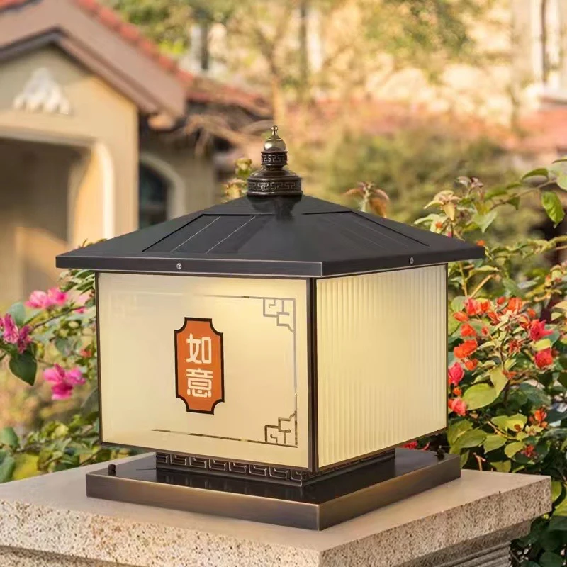 Factory Price LED Globe Pillar Lights Outdoor Garden Solar Pedestal Post Lamp Fixtures Stainless Steel IP67/IP65 Patio Landscape
