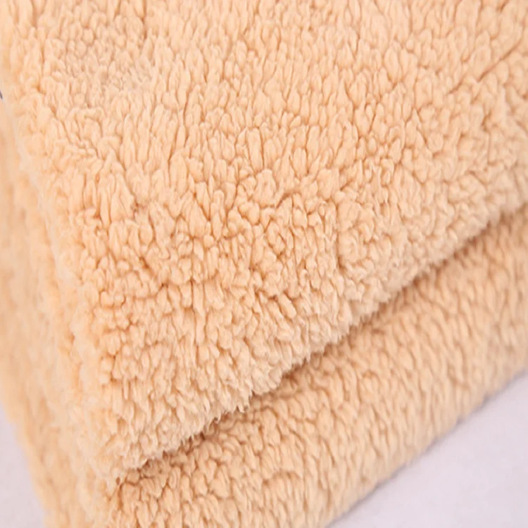 Fashion Brushed Sherpa Fleece 100%polyester Soft Velvet Fabric For Winter Coat
