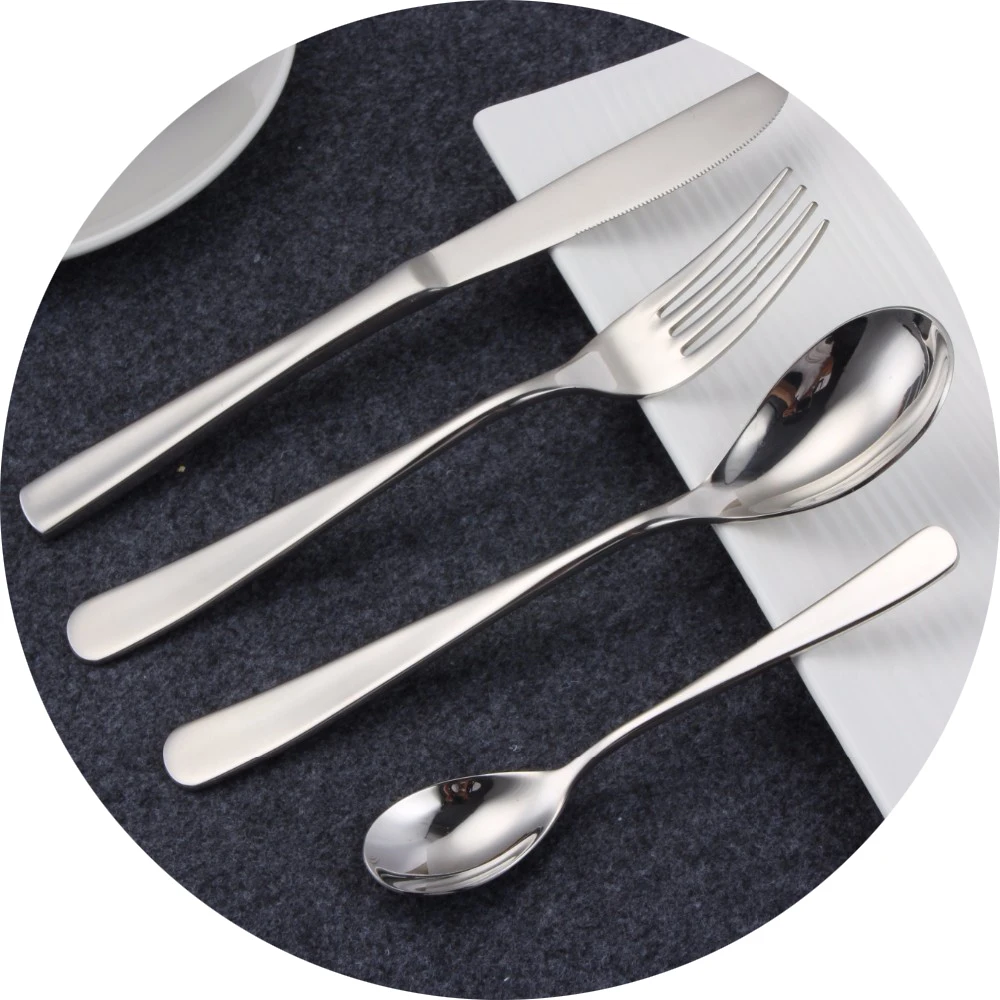 top selling items acrylic flatware korean style unique silver stainless steel cutlery set for wedding
