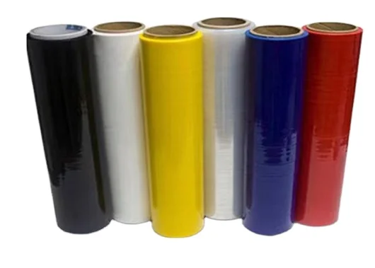Multicolor 80 Gauge PE Stretch Wrap Window Film Customized 80 Gauge Width Pallet Wrap Film Soft High Tensile Roll Packaging
