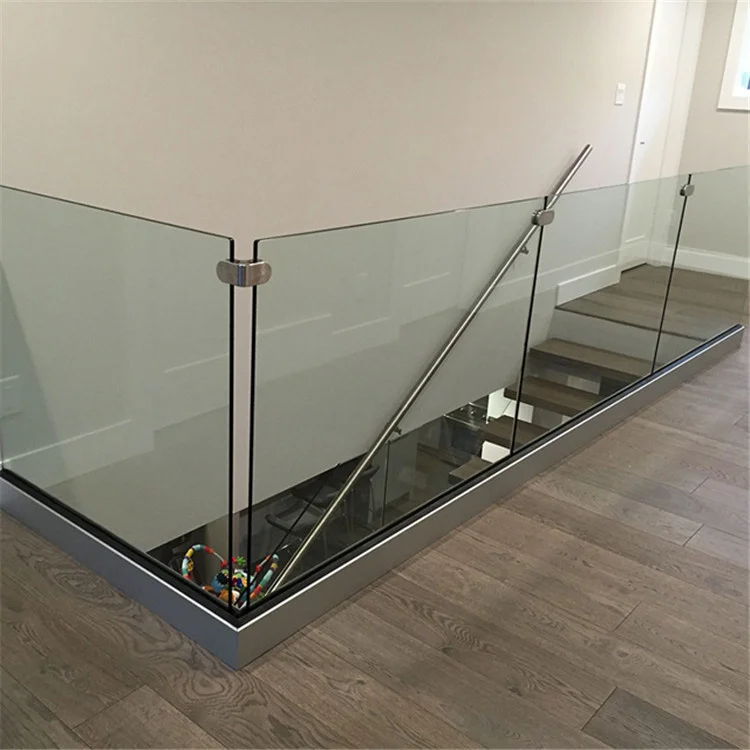 factory aluminum balcony glass railing base frameless glass balustrade handrail patio staircase aluminum u channel glass railing