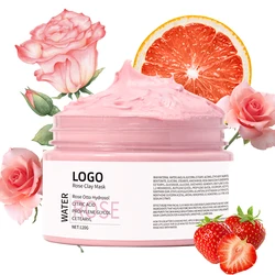 Rose Clay Mask Custom Facial Cleansing Detox Whitening Natural Vegan Cosmetic Facial Skincare Pink Mud Rose