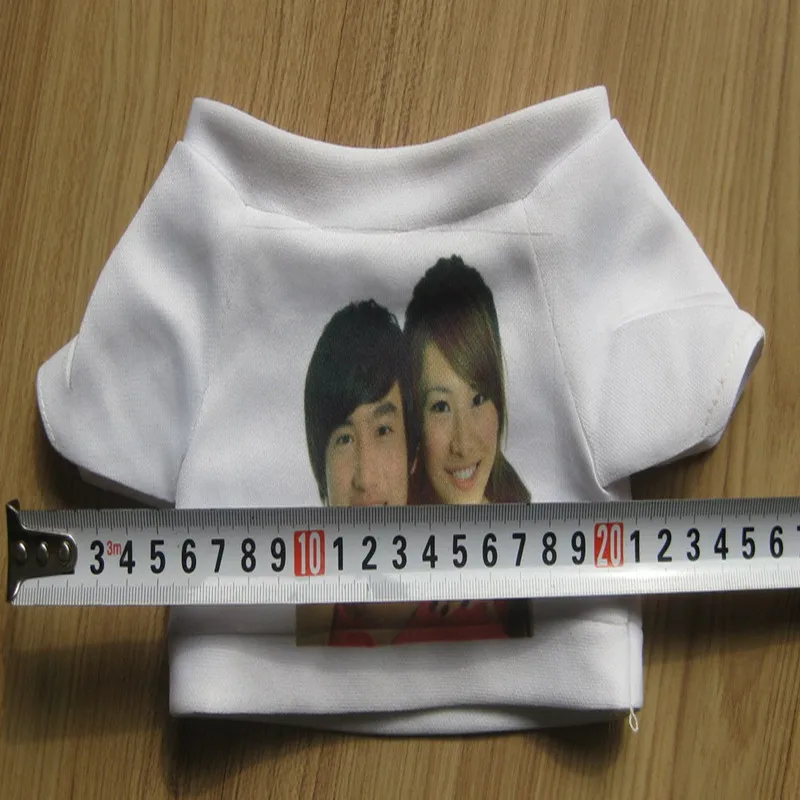 sublimation white poly t-shirt  for stuffed animal toys plush toys small mini white t-shirt for toy