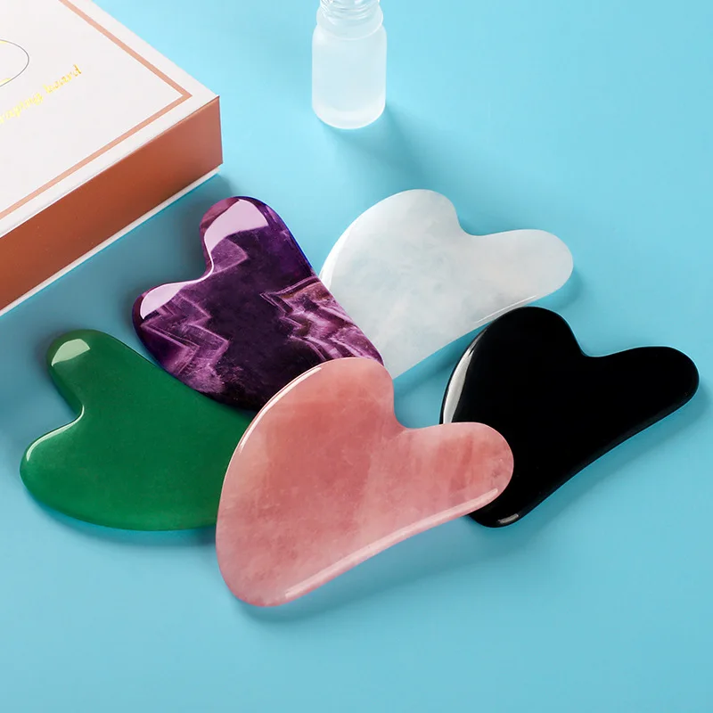 
Factory wholesale jade guasha stone heart shape gua sha scraping massage tool gua sha stone 