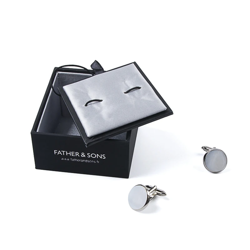 
Custom Logo Luxury Leather Decoration Man Tie Cufflinks Packaging Box 