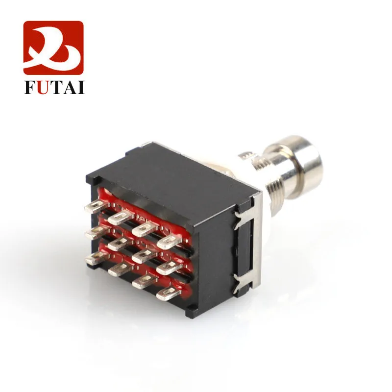 4PDT 12Pin Latching Stomp Pedal  Foot Switches For DIY Guitar Effects Pedal Kits True Bypass