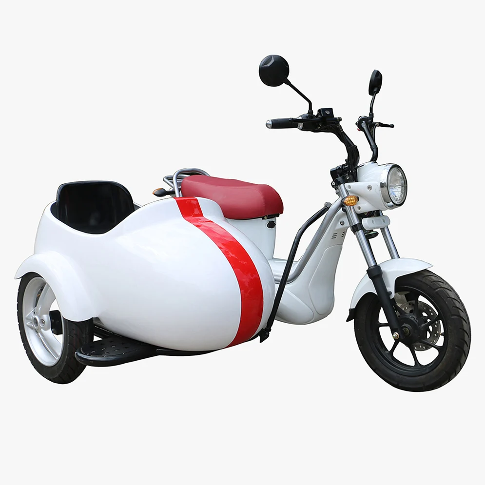 Three-wheeled electric motorcycles old retro style detachable side-car electric motorcycle buddy seat 2 wheel electric scooters