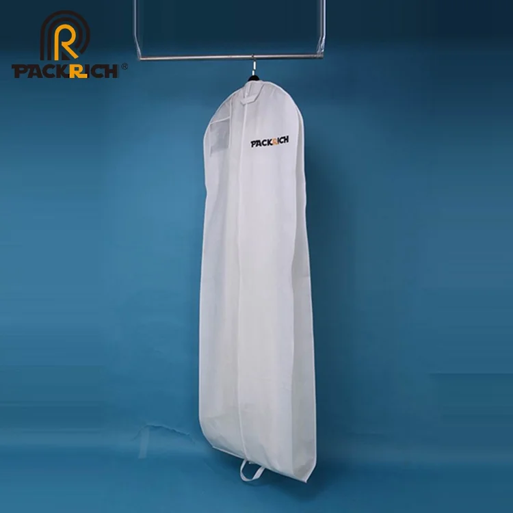 Wholesale Custom Nylon Leather Garment Bag Luxury Long Suit Cover for Bridal Gown Low MOQ Printing Handled Clothes Storage Bag