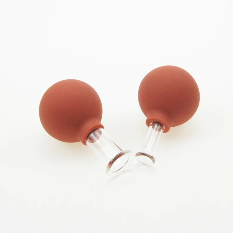 Amazon Rubber Suction Bulb Glass Cupping Set 2pcs Anti cellulite vacuum Massage body facial massage  rejuva cup