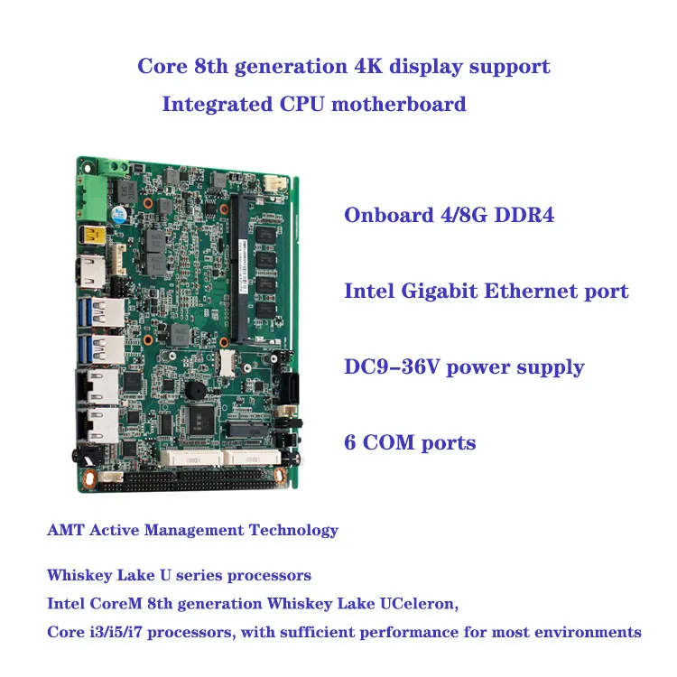 Высокопроизводительная 3 5 дюймовая материнская плата с промышленным управлением I7-8265U двойной сетевой порт I211 Промышленная