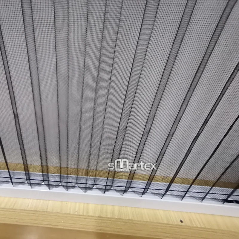 Top Ranking Pleated Mesh Folding Screen Door Security Retractable Sliding Plisse Fly Screen Door
