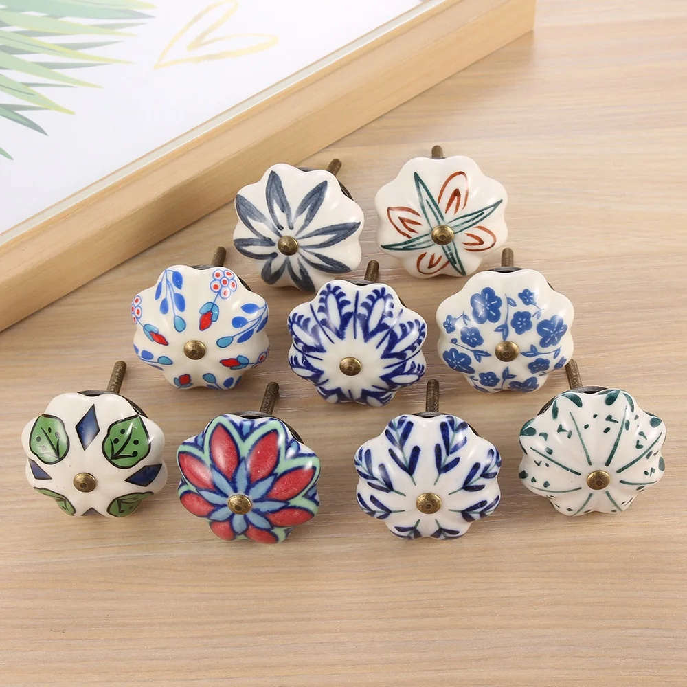 Ceramics Furniture Handles Hot Sale Style Drawer Pulls Antique Kitchen Vintage Knobs and Pulls Handles for Cabinets Handle