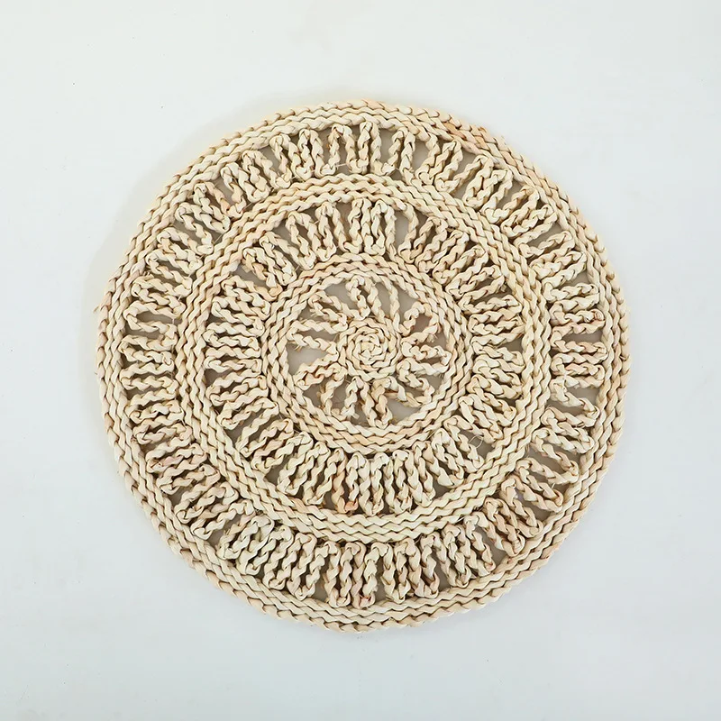 handmade straw wicker seagrass plate wall hangings decoration for home living room multi-purpose Round Woven Placemats Dining