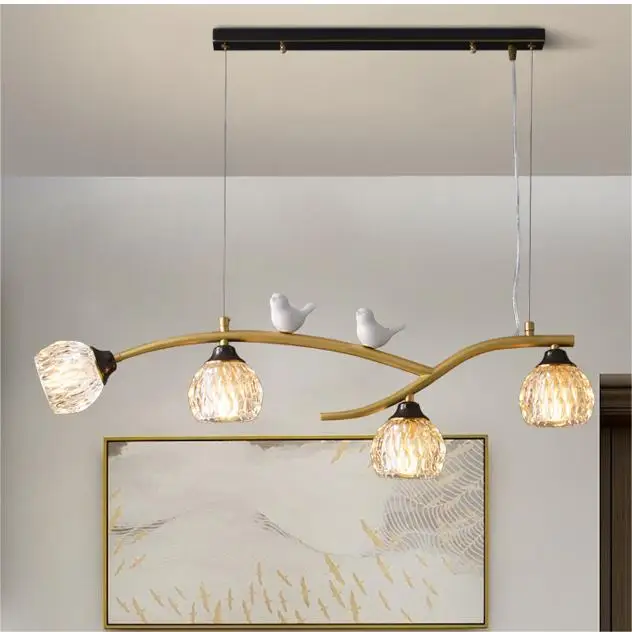 Warm and versatile restaurant cafe glass pendant light popular classic bedroom living room home decoration chandelier