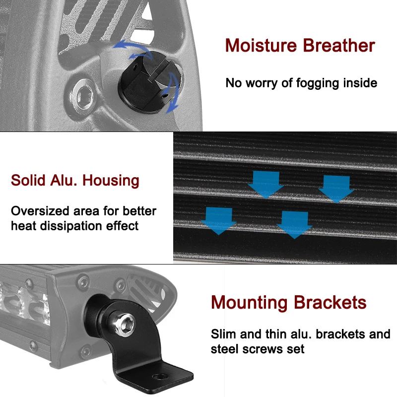 Aluminum Housing Waterproof IP68 Led Light Bar 12V