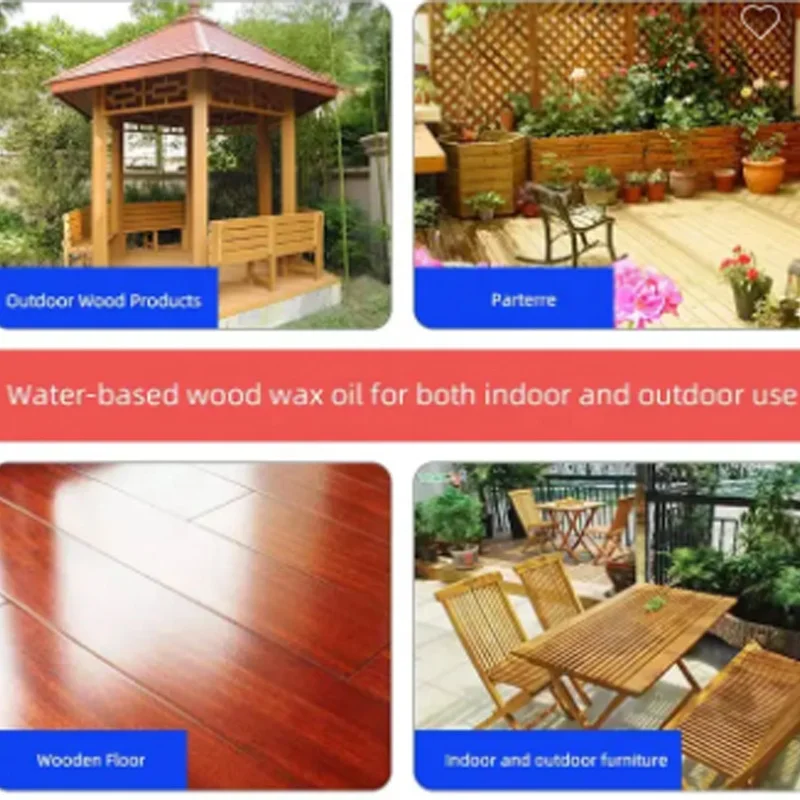Outdoor Weather Resistant Mildew Proof Waterborne Wood Wax Oil Wood Lacquer Paint for Wood Floor