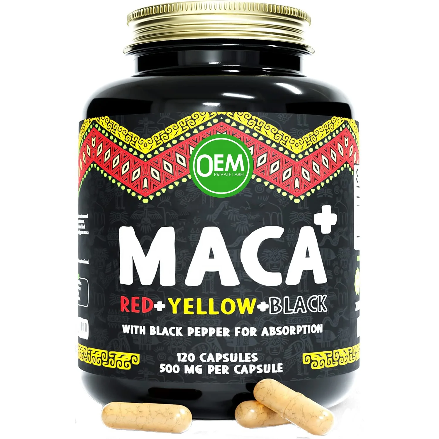Wholesale 7-in-1 Maca Root Capsules with Ashwagandha Ginseng Tribulus-Boosts Energy &Endurance Enhances Blood Flow &Mood Support