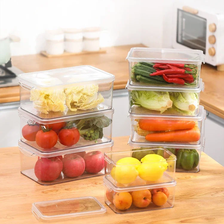 Kitchen Refrigerator Organizers Plastic Fresh Keeper Storage Container With Lids Fridge Food  for  Fruit Berry BPA Free