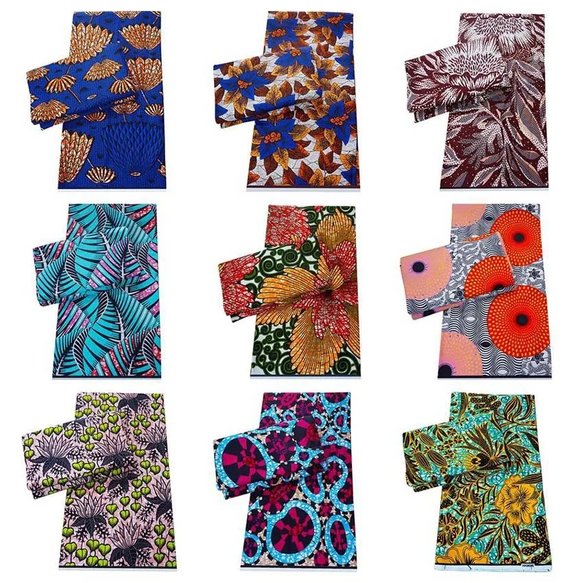 High Quality 6 Yards Per Piece 100% Cotton African Wax Fabric Holland Wax