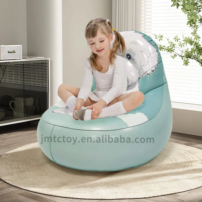 mini children lazy bag air sofa cartoon dog PVC inflatable sofa chair for kids