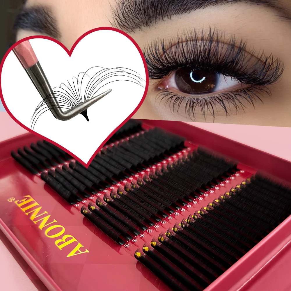 Abonnie Eyelash Extension Vendor Lash Extension Trays Best Quality Dark And Fluffy  Easy Fan Eyelash Extensions