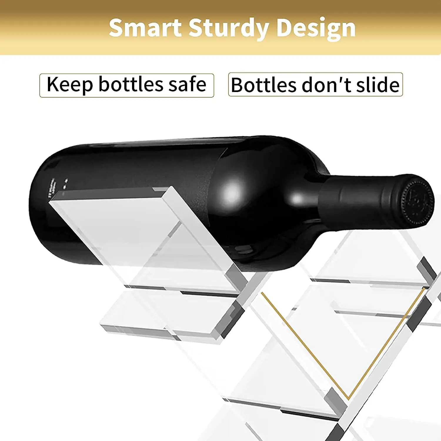 Wholesale Custom Clear Acrylic Wine Rack Display Stand Acrylic Single Wine Bottle Holder