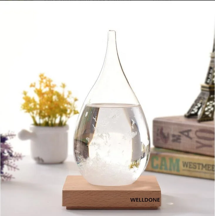 
Amazon supplier High Quality Clear Liquid Barometer 20CMX9.4CM Storm Glass in Glass Crafts Weather Forecast Storm Glass 