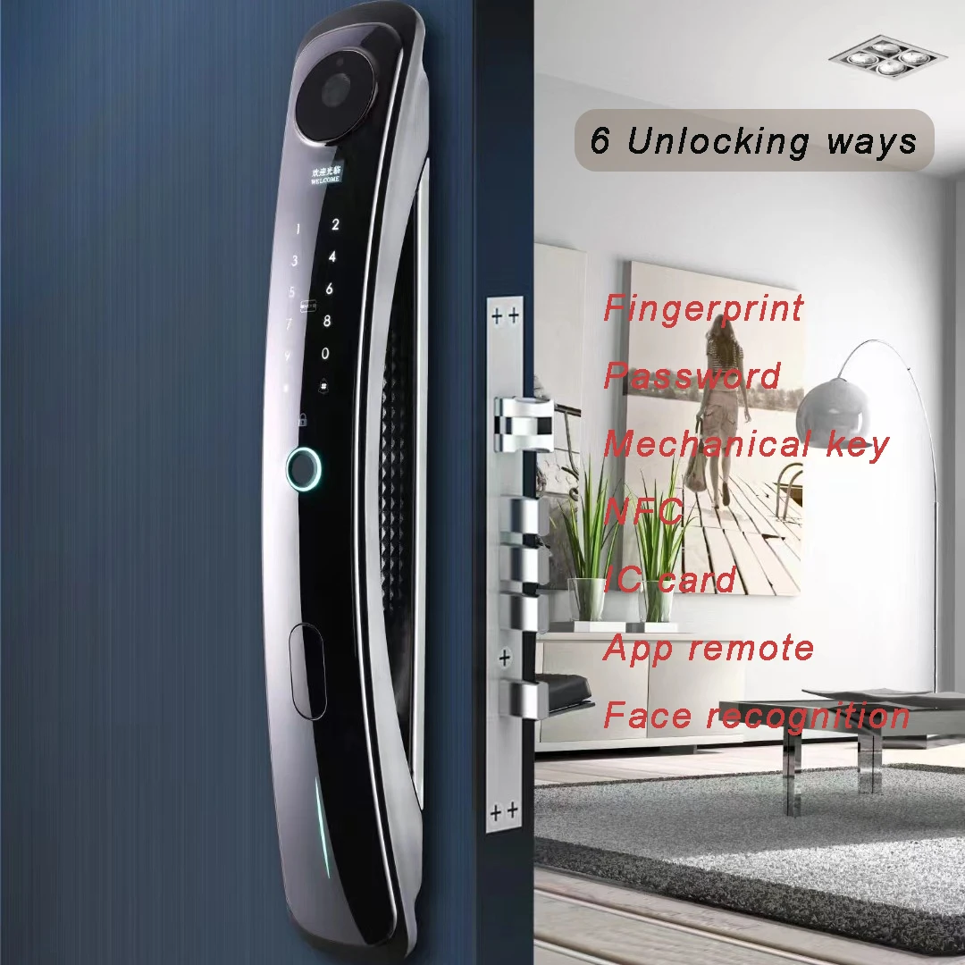 Goking tuya wifi 3d face recognition smart home door lock  with cam Korea digital outdoor entry lock finger print