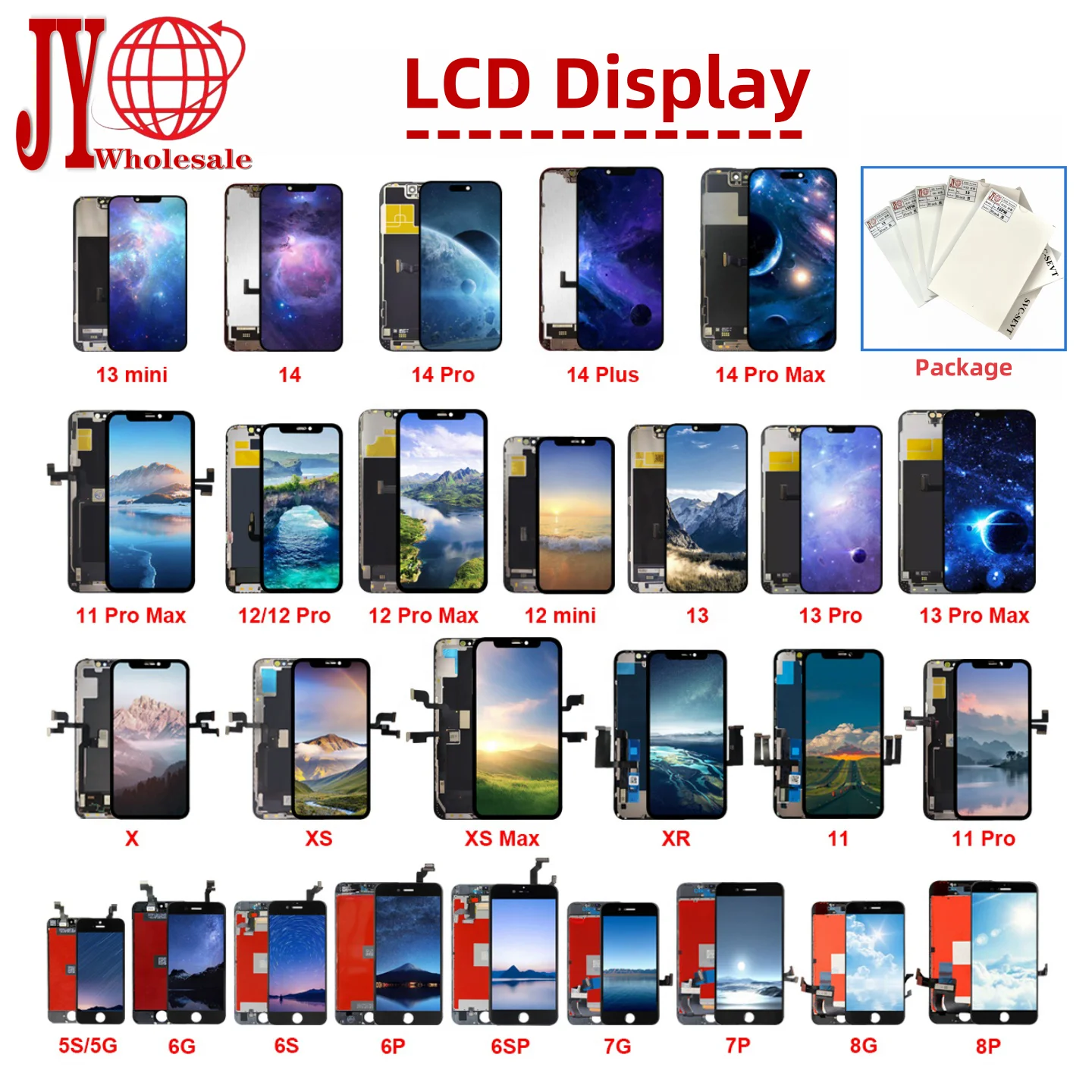 JY factory mobile lcd touch screen digitizer repair part For iPhone X XR XS XSMAX 11 12 13 13pro OLED display replacement