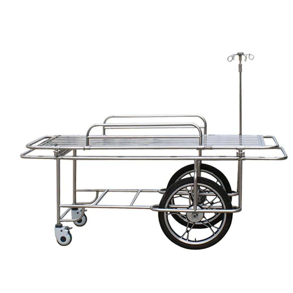 Medical Equipment Stainless Steel Ambulance Emergency Stretcher cart patient Transport Trolley For Sales