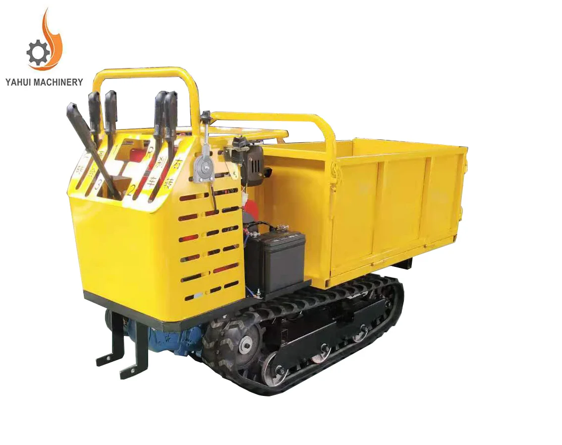 Hydraulic Tracked Amphibious Vehicle all terrain Mini  crawler Dump Truck Tip Lorry  diesel dumper powered tipper wIth seat