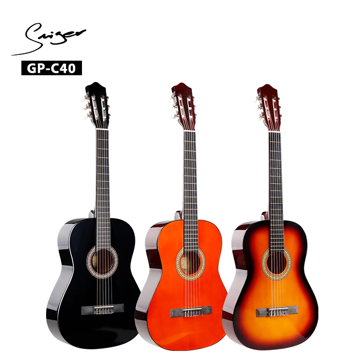 China guitar wholesale classic Linden body Guitar 4/4 basswood classical guitar 1/2 available