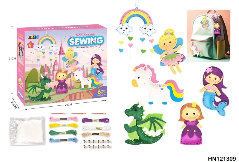 Wholesale DIY Felt Sewing Art Crafts Kits Woodland Forest Creature Plush Animal Shape for Kids Best Educational Toy Gift