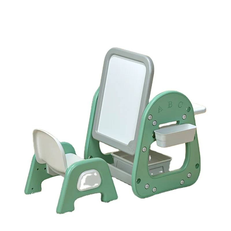 New design simple Multifunctional children Educational toys plastic kids game tables and chairs baby drawing board table