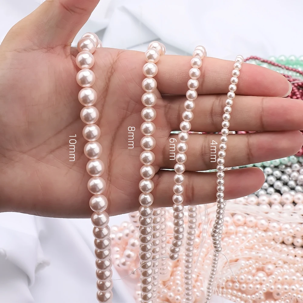 4 6 8 10mm High Quality Imitation Pearl Bright Shining Round Glass Pearl Beads For Jewelry Making DIY Necklace Bracelet