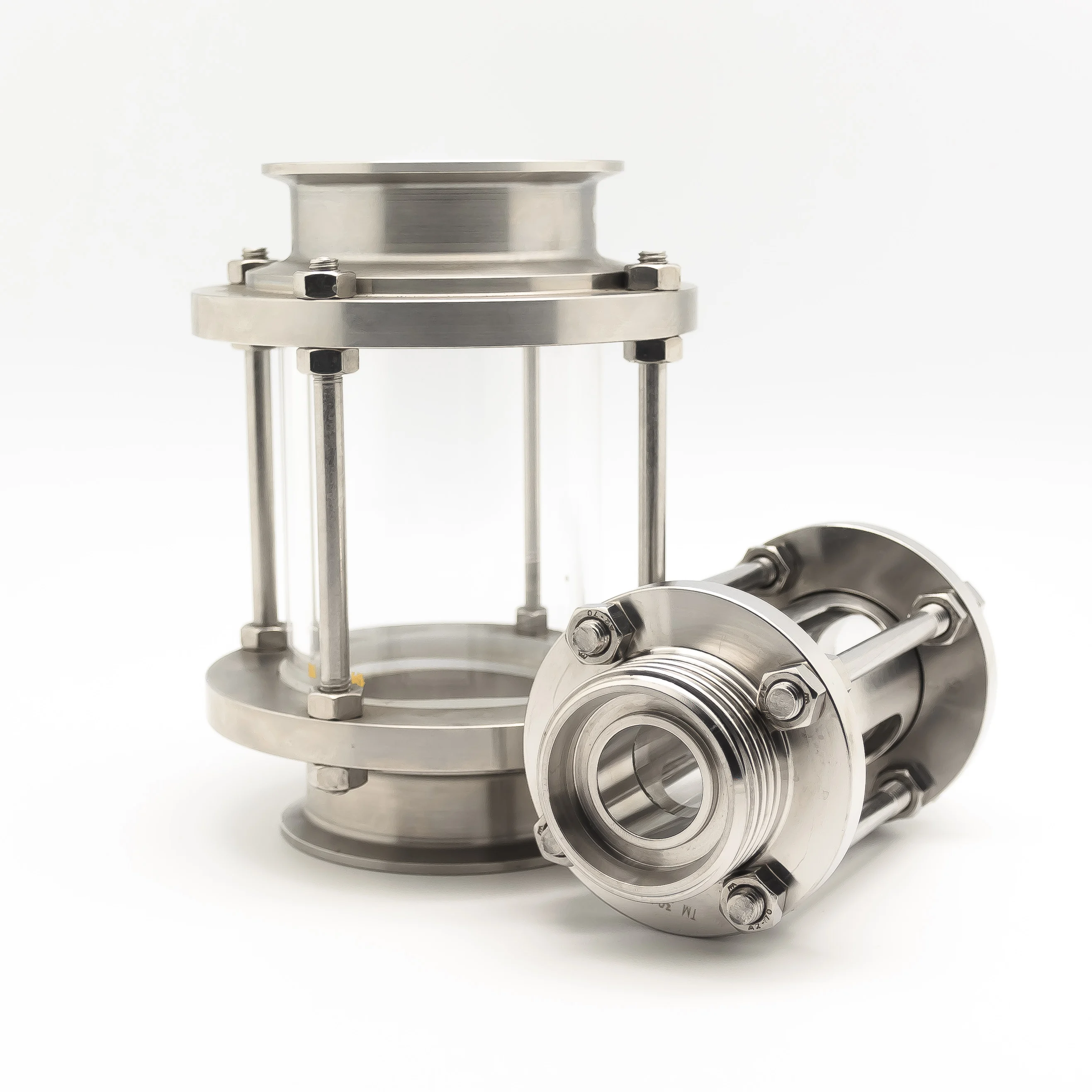 Sanitary Stainless Steel SS304 SS316L Flow  Inline Sight Glass straight type Stainless Steel Glass View New