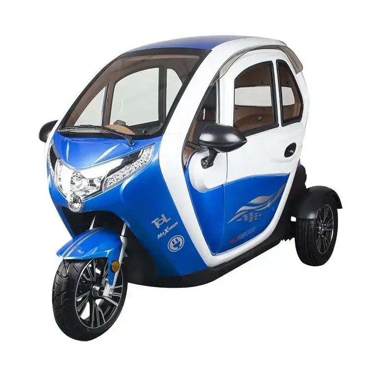 EEC Three Wheels Cargo Electric Tricycle Motorcycle Rickshaw Fully Enclosed Mobility Scooter Cargo Scooter Motor with Cabin