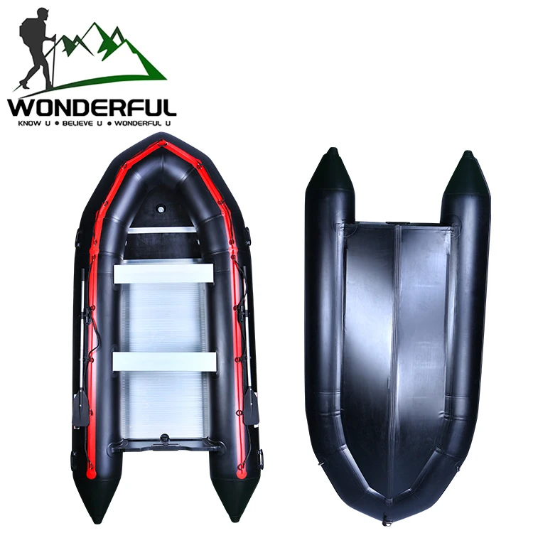 2-4 People Thick Wear-Resistant Hard Bottom Assault Kayak Drifting Folding Hovercraft Inflatable Fishing Boat