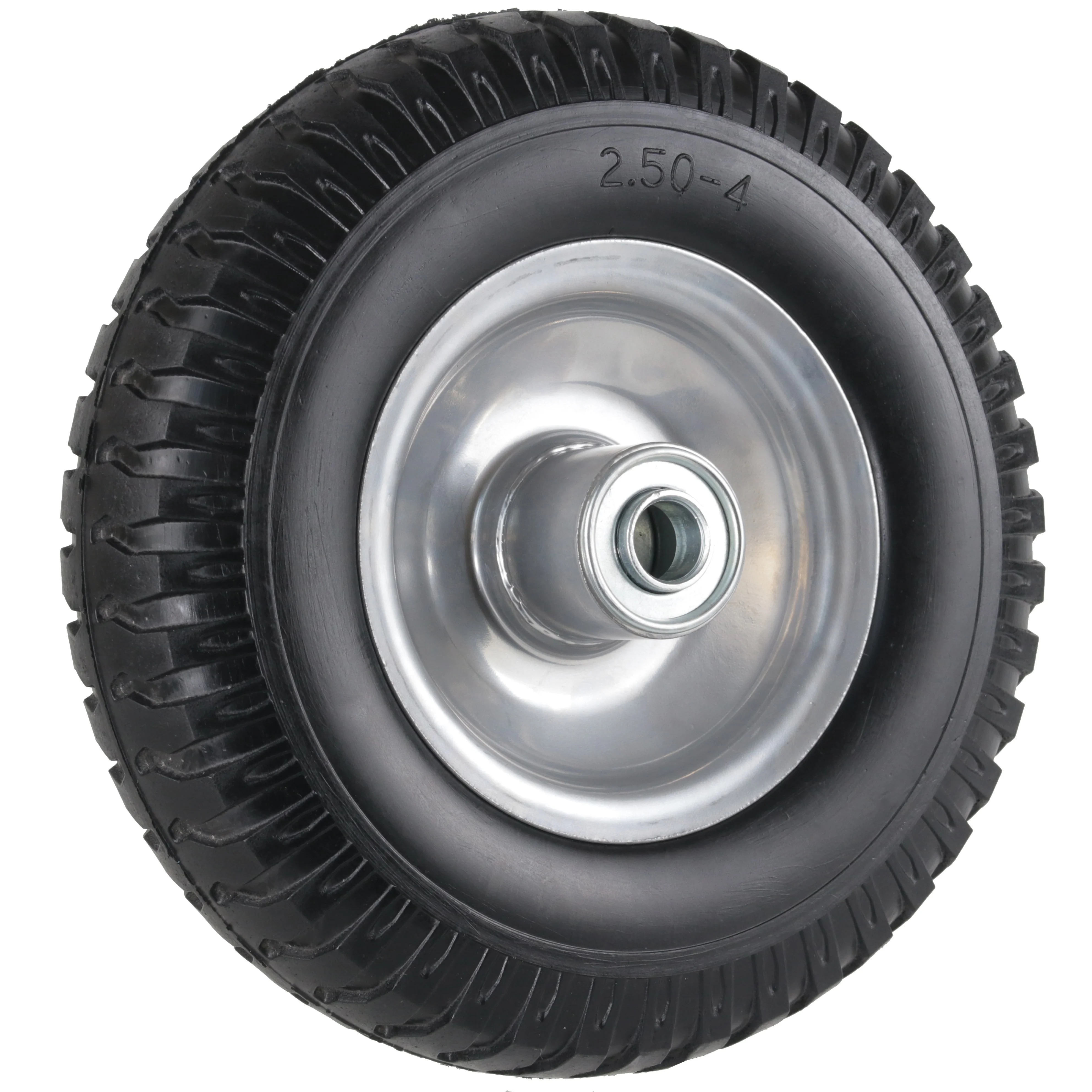 HTK1160 8x2.54 wheelbarrow hand tool cart puncture proof pu foam 8 inch flat free wheel with 16mm bore ball bearing