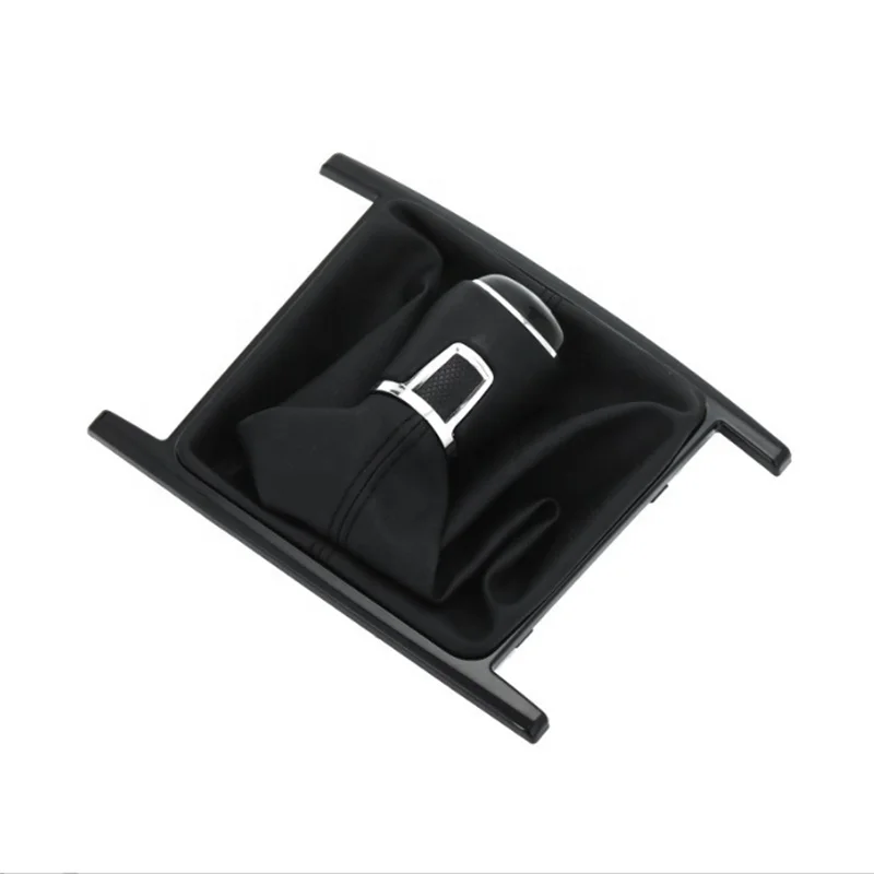 Black silver leather 5/6 speed dust cover Car gear shift knob Shifter Lever Handle For Vw Amarok 2010-2022
