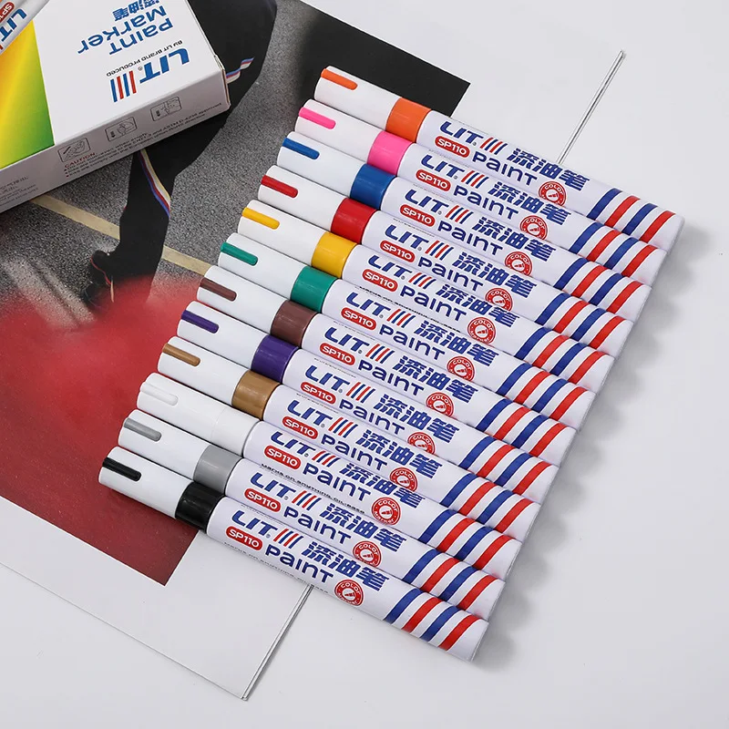 Industrial Tire Refillable Painting Empty Pen Car Thickness Tester Touch Up Auto Repair Scratch Oil Metallic Paint Marker
