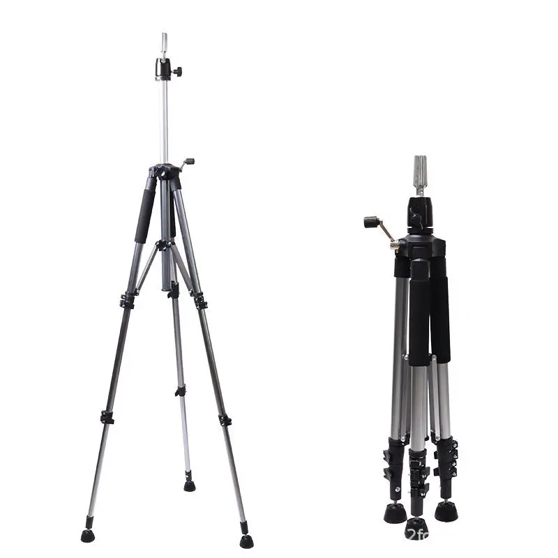 Head Colorful Thickening Type Wig Stand Tripod With Mannequin Metal Wig Tripod Stand