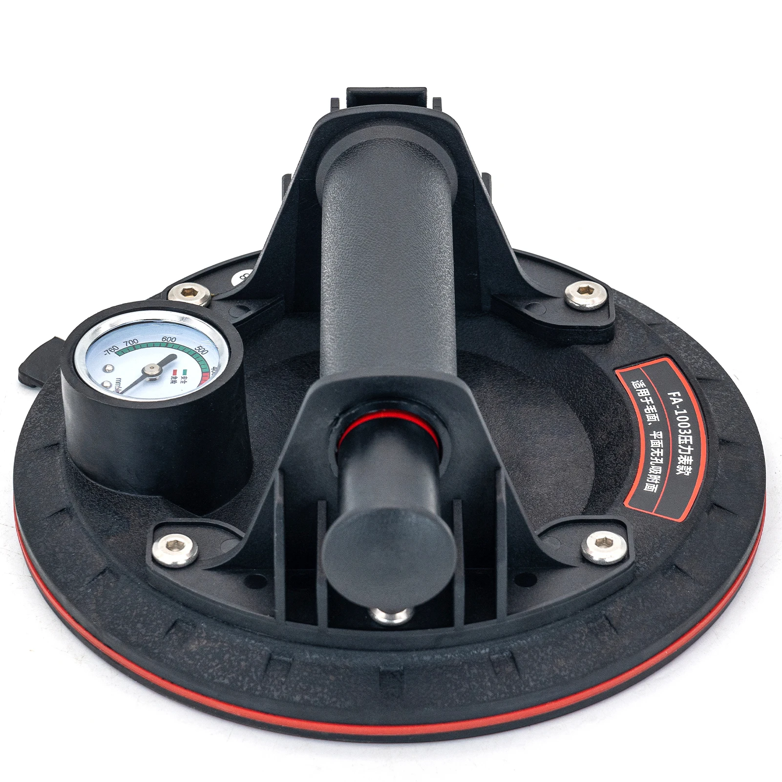 Industrial grade hardware hand tools pressure warning gauge type 8inch hand pump suction cup for glass plate moving