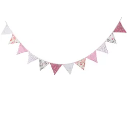 Triangle Bunting Flags Vintage Floral Cotton Banner Kit Pennant Garland for Home,Birthday Parties, Baby Shower,Festivals,Nursery
