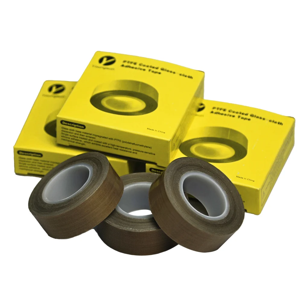 High Temperature PTFE adhesive tape PTFE fiberglass cloth with silicone glue PTFE Coated Fiberglass Adhesive Tape